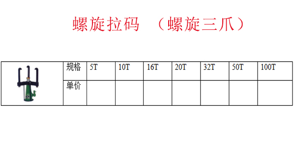 螺旋拉码 （螺旋三爪）